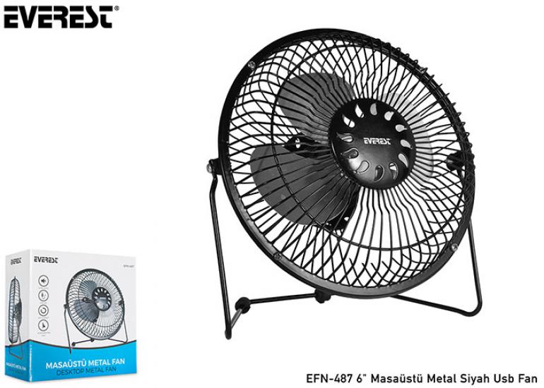 Everest EFN-487 6’’ Masa Metal Siyah-beyaz Usb Fan