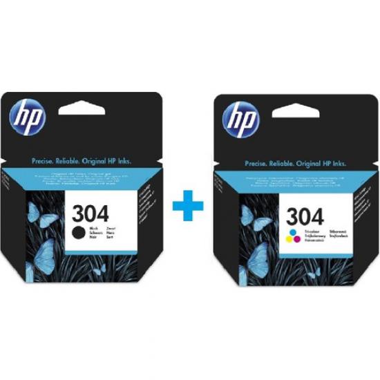 HP N9K05AE + N9K06AE 304  Siyah + Renkli Kartuş Seti