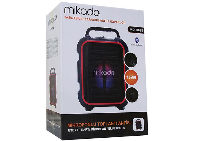 Mikado MD-116BT 15W 2 Adet Kablosuz EL+Baş-Ense Mikrofonlu USB-SD Bluetoothlu Toplantı Anfisi