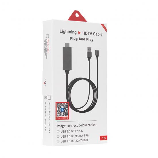 Hytech HY-XO54 Görüntü Aktarıcı Kırmızı-Siyah USB-F to HDMI 1m Mobil Telefon Uyumlu Kablo