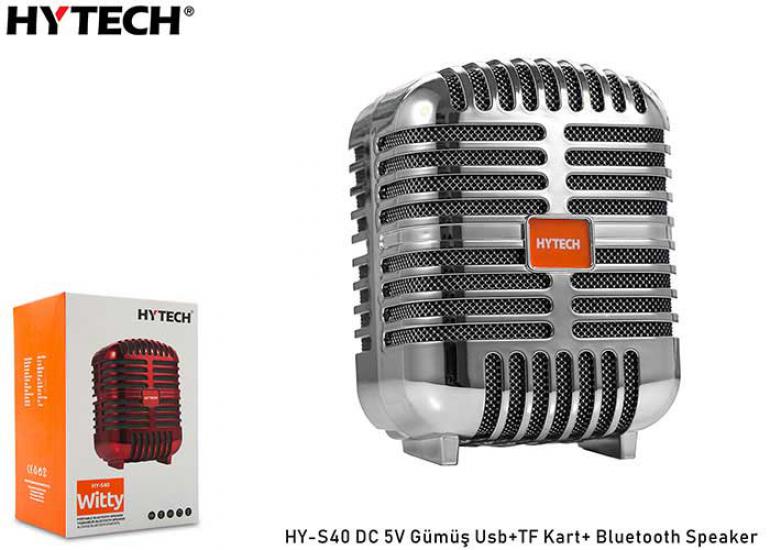 Hytech HY-S40 DC 5V Bluetooth Speaker Gümüş Usb+TF Kart