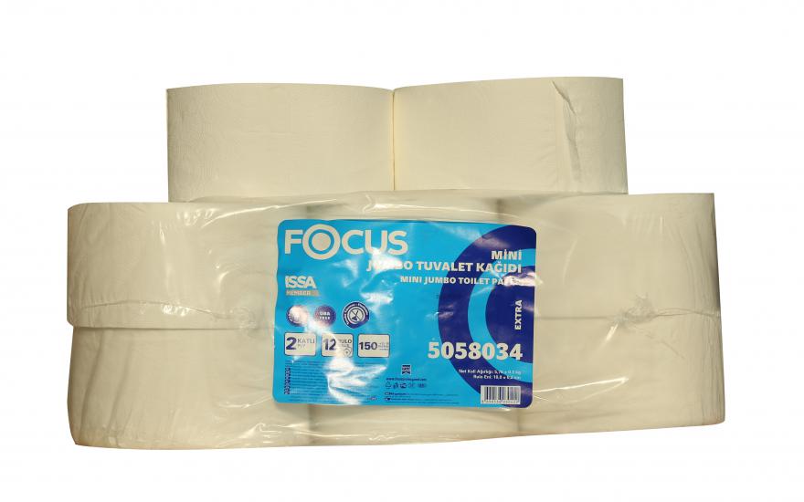 Focus Extra Mini Jumbo Tuvalet Kağıdı 2 Katlı 12 Rulo (50003077) 150mt Kopabilen