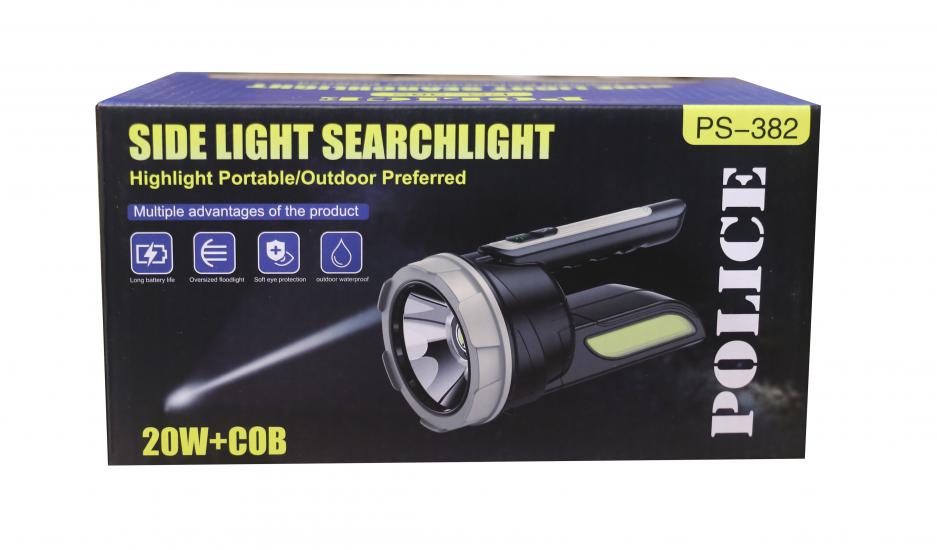 Polıce PS-382 20W Spot Feneri Şarjlı ve Yan Aydınlatma Işıklı