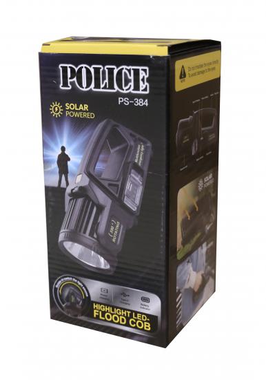 Polıce PS-384  Güneş Enerjili, Enerji Göstergeli, Telefon Şarj Etme Özellikli  Spot Fener