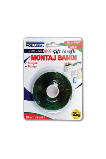 Vodaseal Çift Taraflı Montaj Bandı 19mmX5 Mt Şeffaf Vhb Bandı (Banyo- Mutfak- Cam-Ayna)