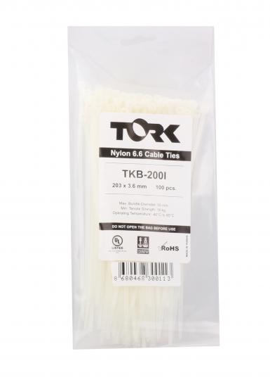 Tork TRK-200-2,5mm Beyaz 100lü Kablo Bağı