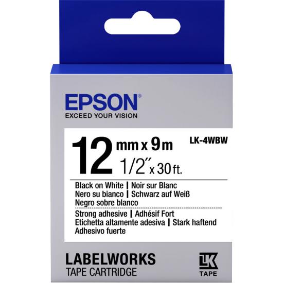 Epson LK-4WBVN  Beyaz Üzeri Siyah 12MM 7Metre Etiket