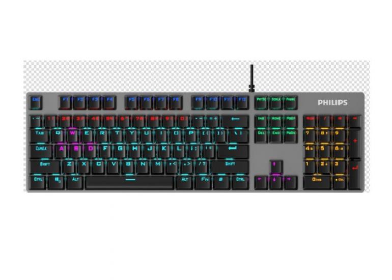 Philips SPK8404  Mekanik Gaming Oyuncu Klavyesi RGB LED IŞIK (Kablo Uzunluğu 1,60cm) Caps Lock Tuşu