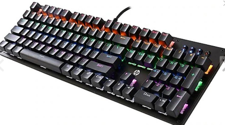 Hp 9AGK100F  Mekanik Gaming  Klavyesi RGB LED IŞIK Q İngilizce 1.60cm Kablo Uzunluğu Caps Lock Tuşu