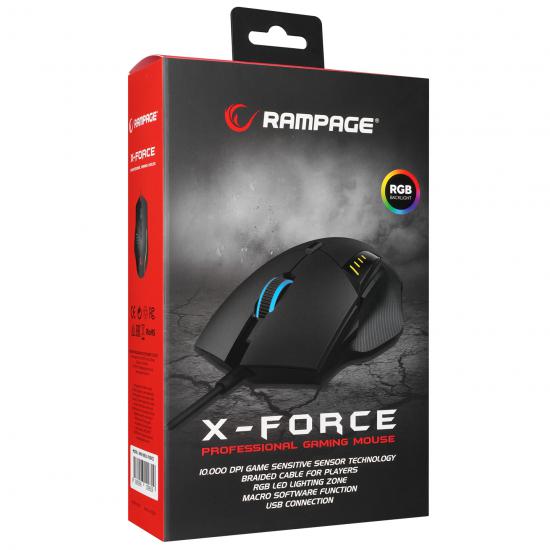 Rampage SMX-R83 X-FORCE Usb Siyah 10000 dpi RGB Aydınlatmalı Gaming Oyuncu Mouse