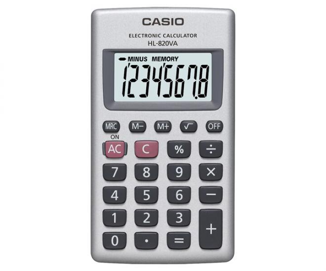 Casio HL-820VA-W 8 Hane Beyaz Cep Tipi Hesap Makinesi