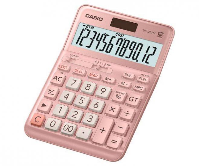 Casio DF-120FM-PK Pembe 12 Hane Masa Üstü Hesap Makinesi