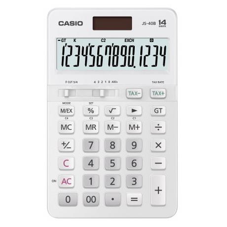 Casio JS-40B-WE Beyaz Profesyonel 14 Hane Masa Üstü Hesap Makinesi